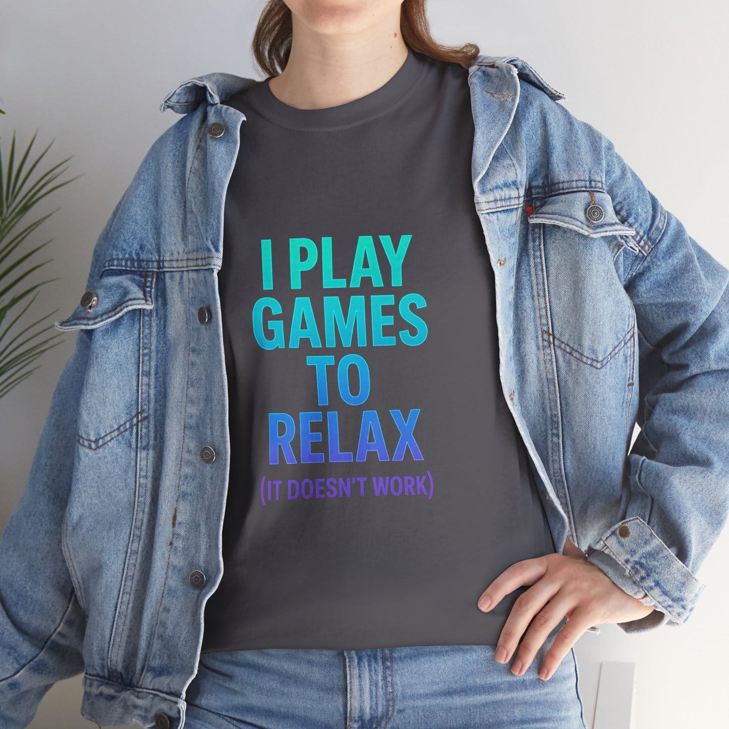 Relaxing Gamer T‑Shirt – "I Play Games to Relax (It Doesn't Work)"