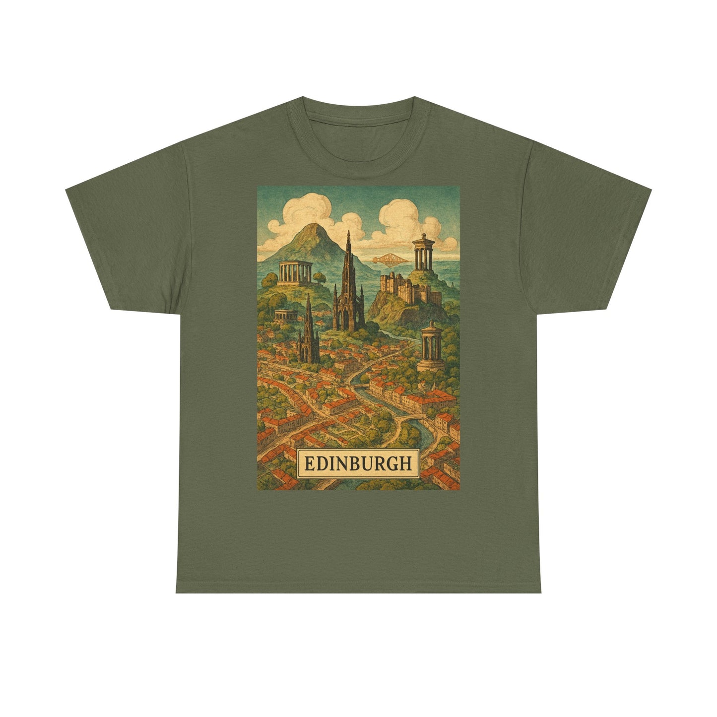 Adult Unisex Surreal Edinburgh Scenic Vintage Tee