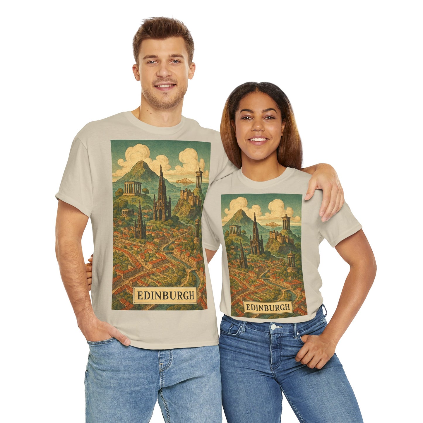 Adult Unisex Surreal Edinburgh Scenic Vintage Tee