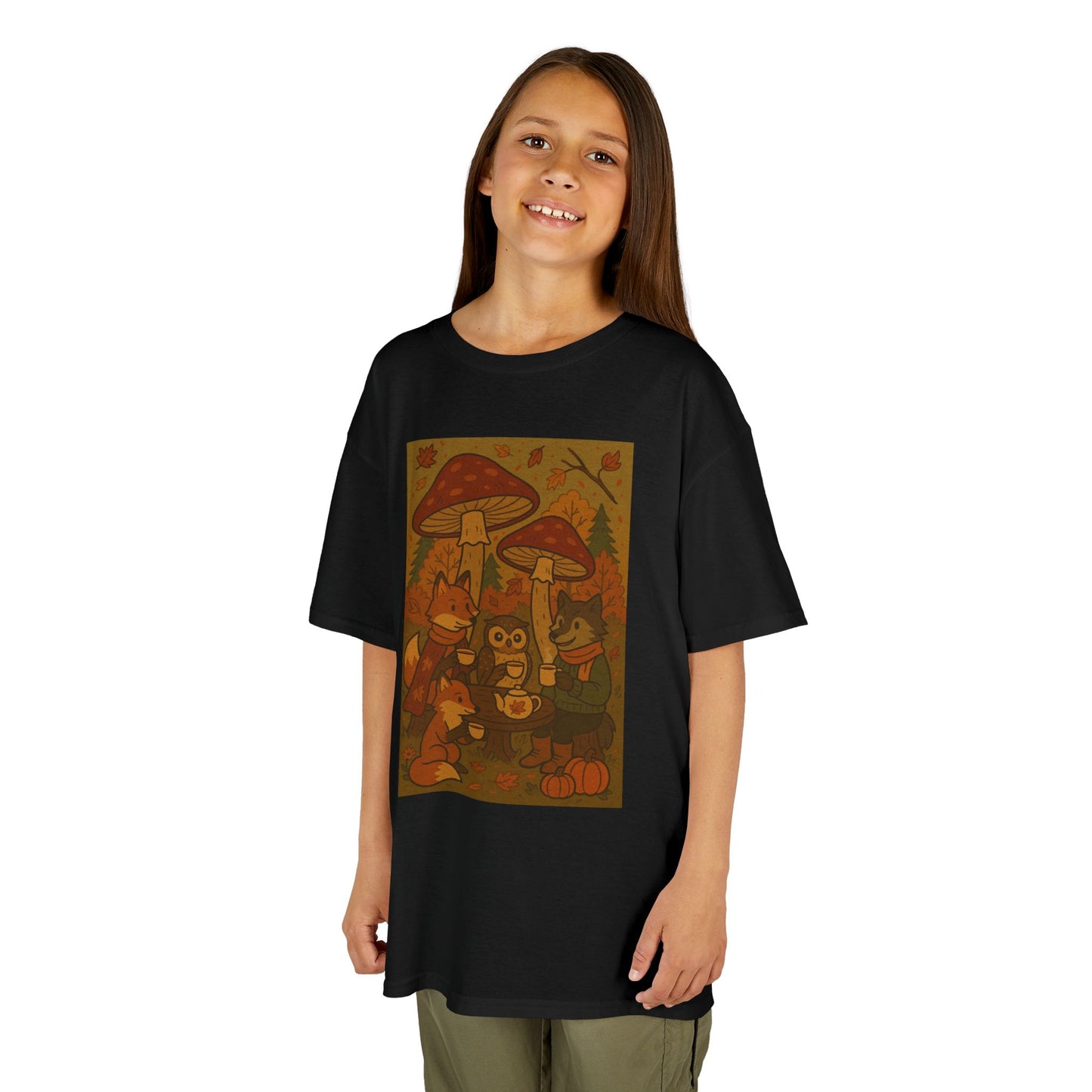 Autumn Whimsical Mushroom Tea Party Kids Tee