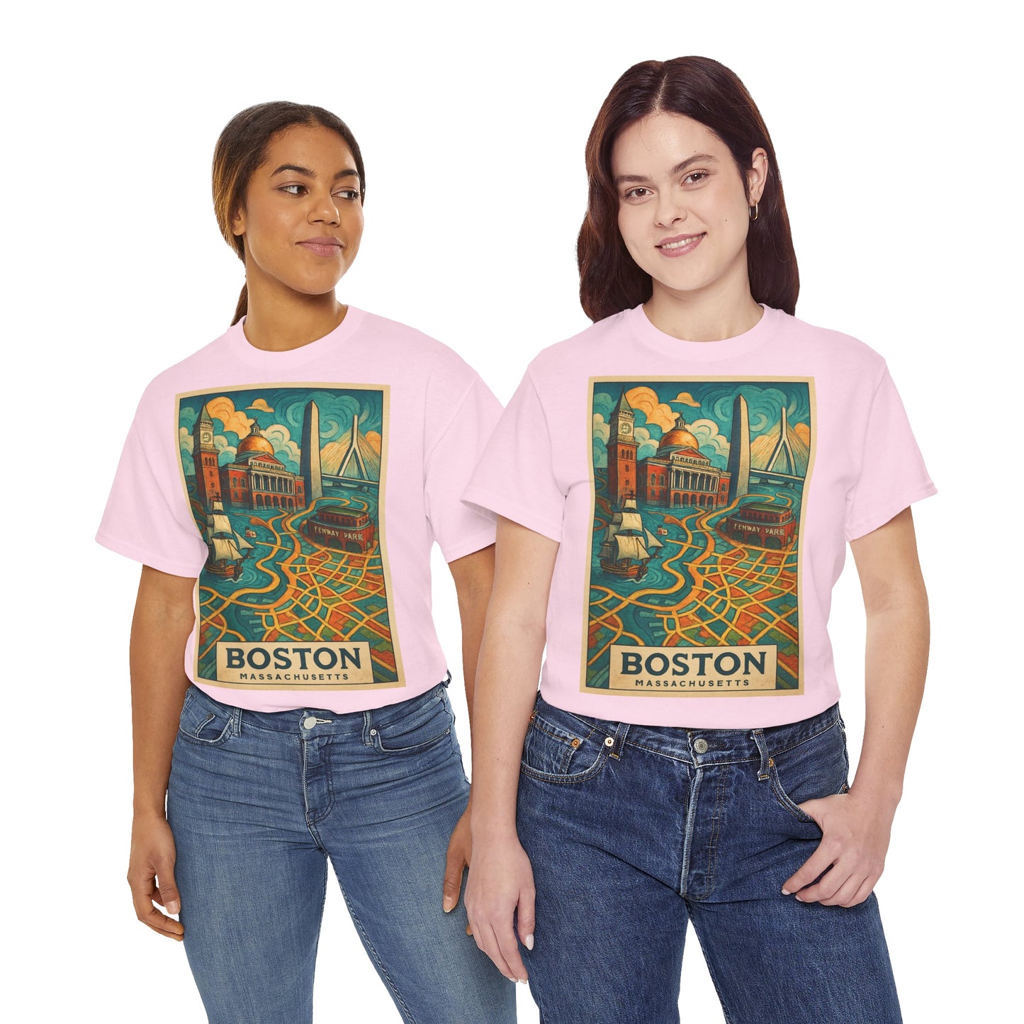 Adult Unisex Boston Surreal Travel Art Tee