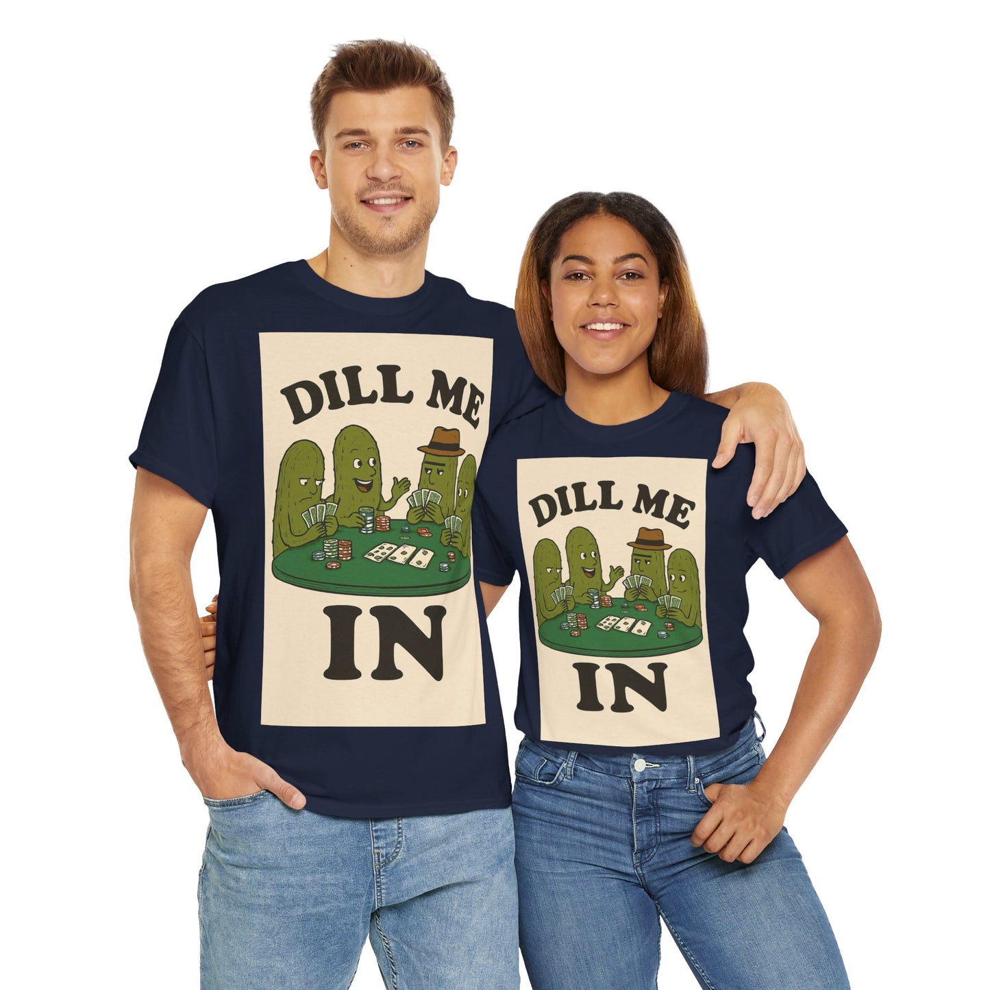 Dills Playing Poker Adult Unisex Tee