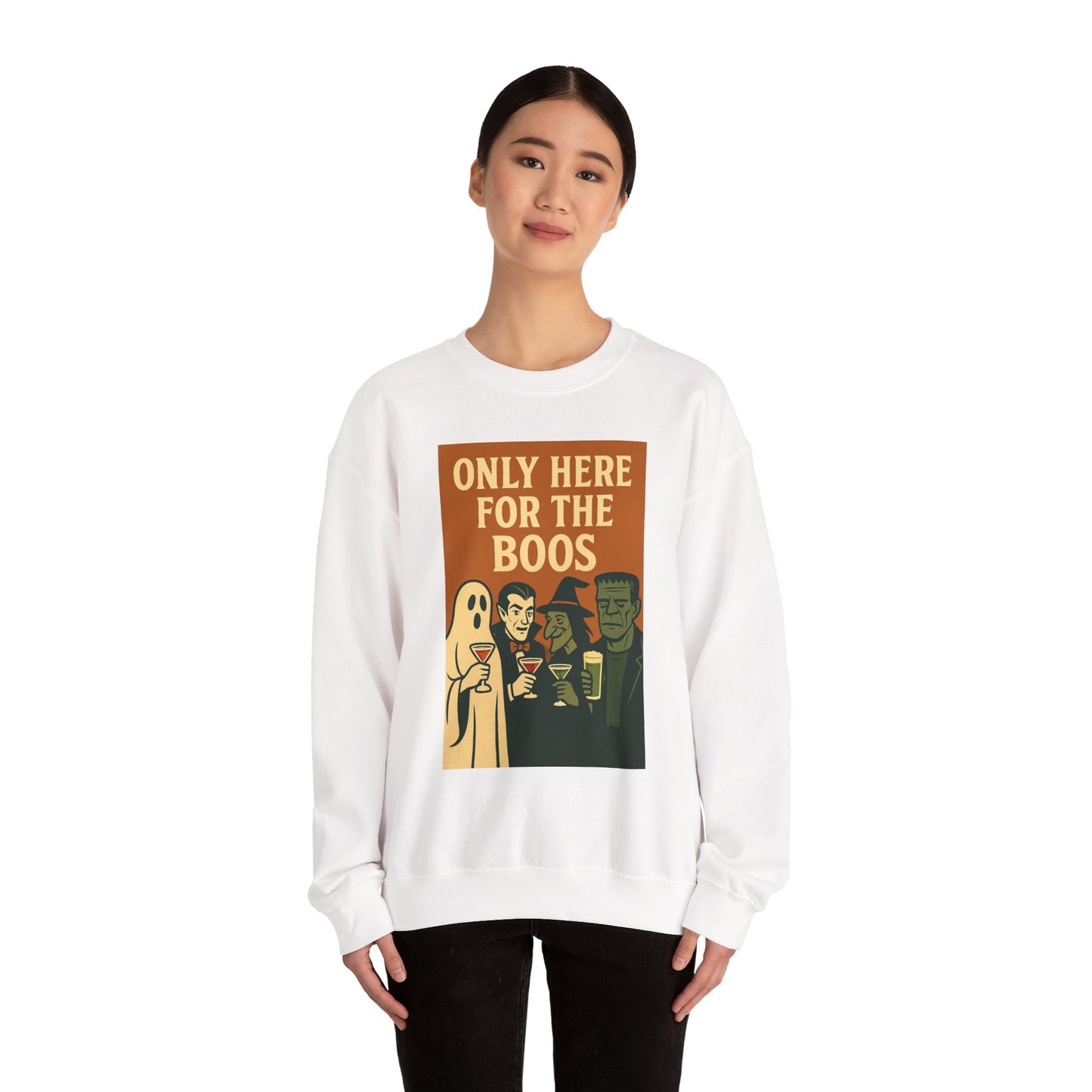 Adult's Unisex Only Here For The Boos Sweatshirt Crewneck