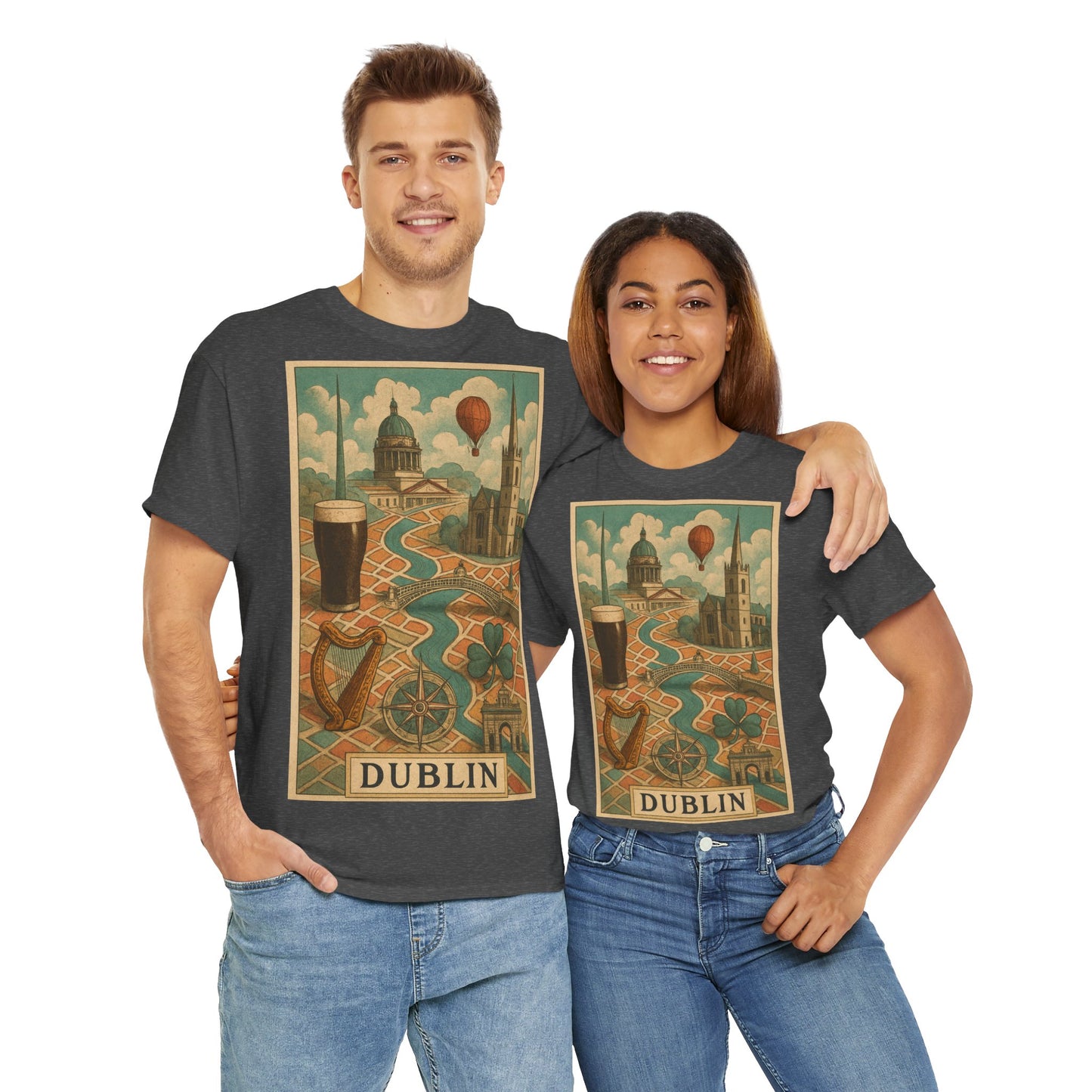 Adult Unisex Surreal Vintage Dublin Graphic Tee