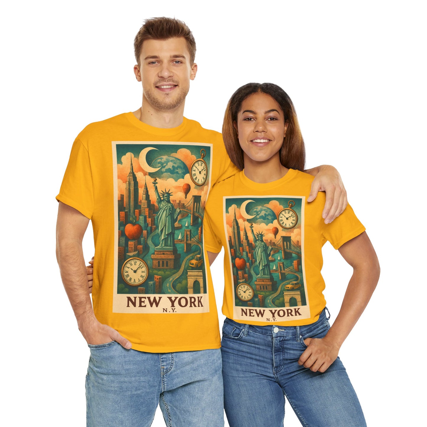 Adult Unisex Surreal Vintage New York Skyline Tee