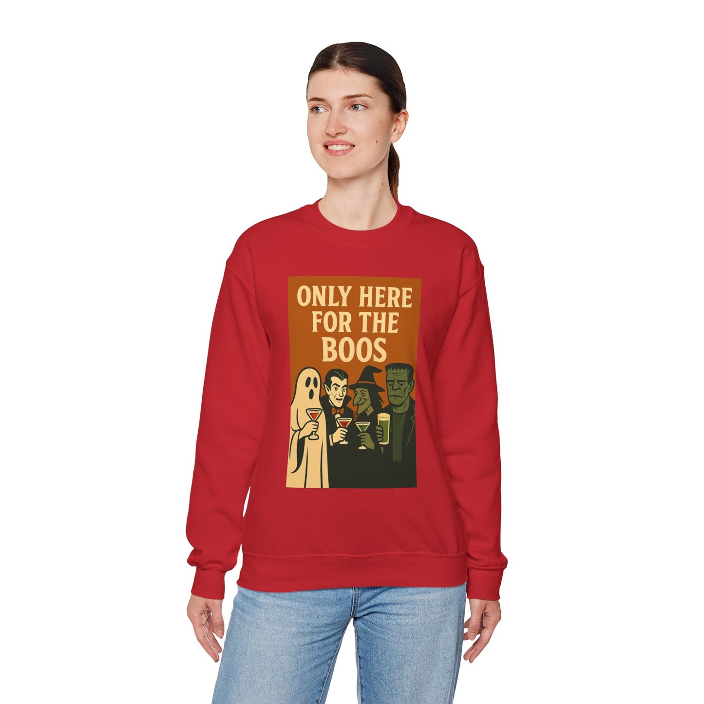 Adult's Unisex Only Here For The Boos Sweatshirt Crewneck