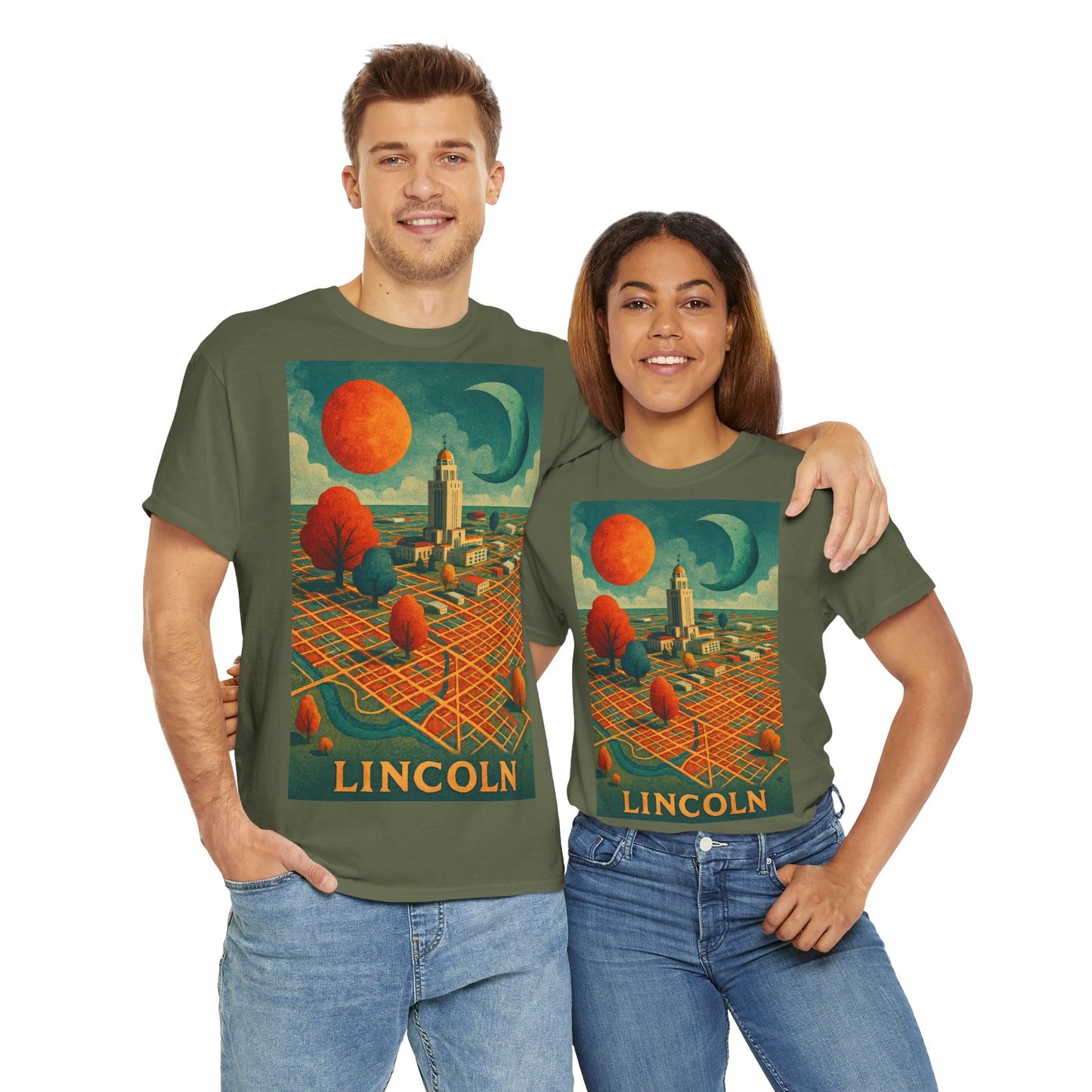 Adult Unisex Lincoln Surreal Vintage Graphic Tee