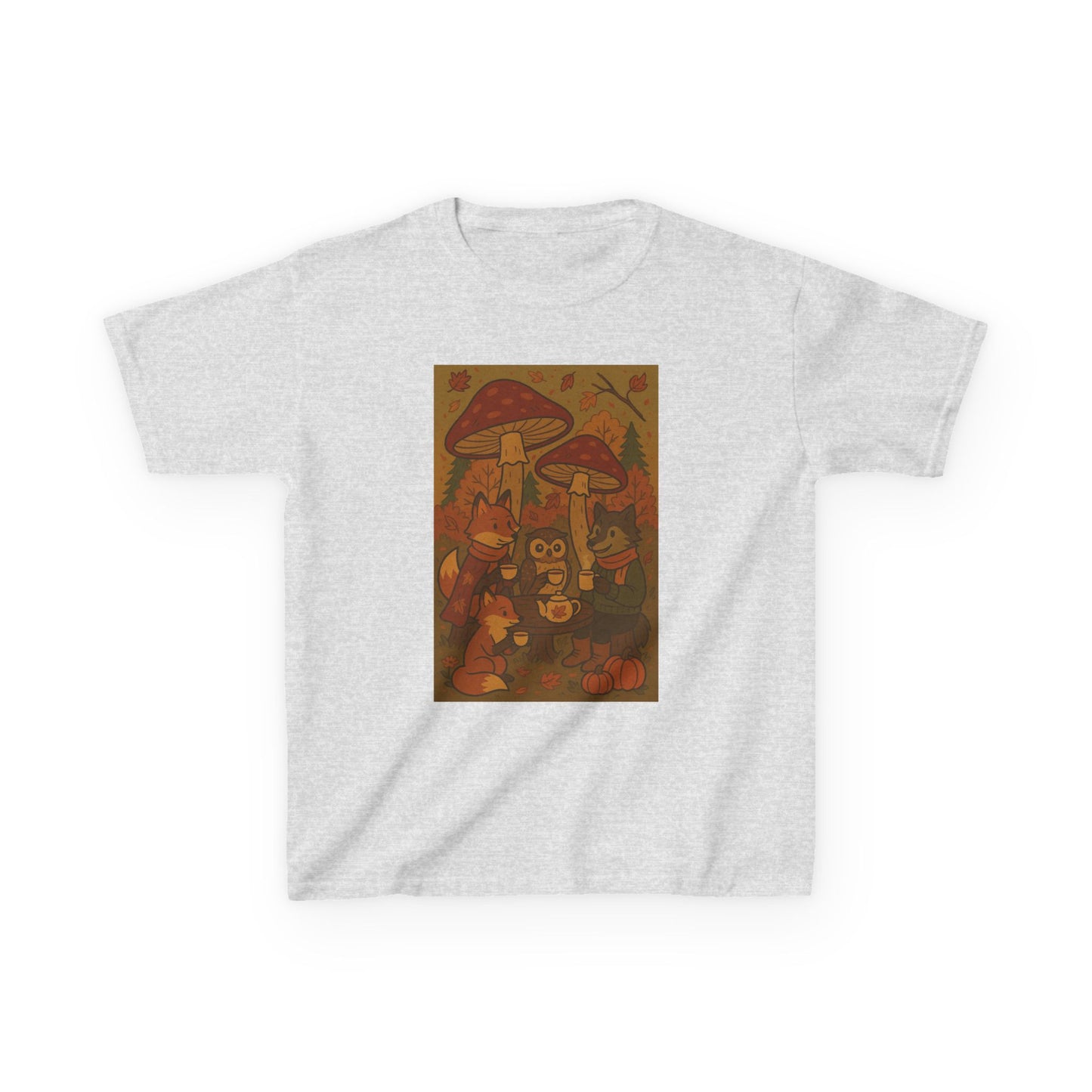 Autumn Whimsical Mushroom Tea Party Kids Tee