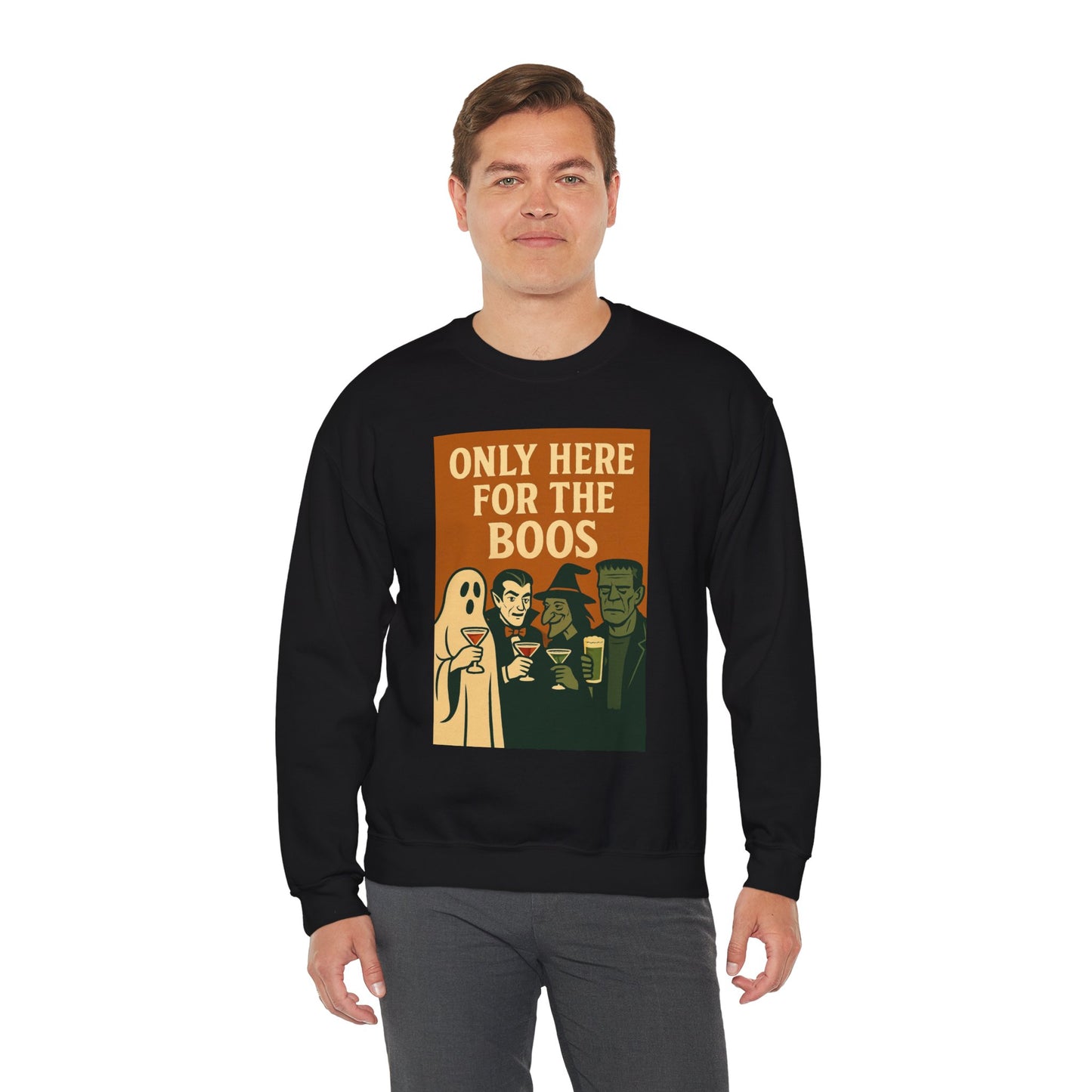 Adult's Unisex Only Here For The Boos Sweatshirt Crewneck
