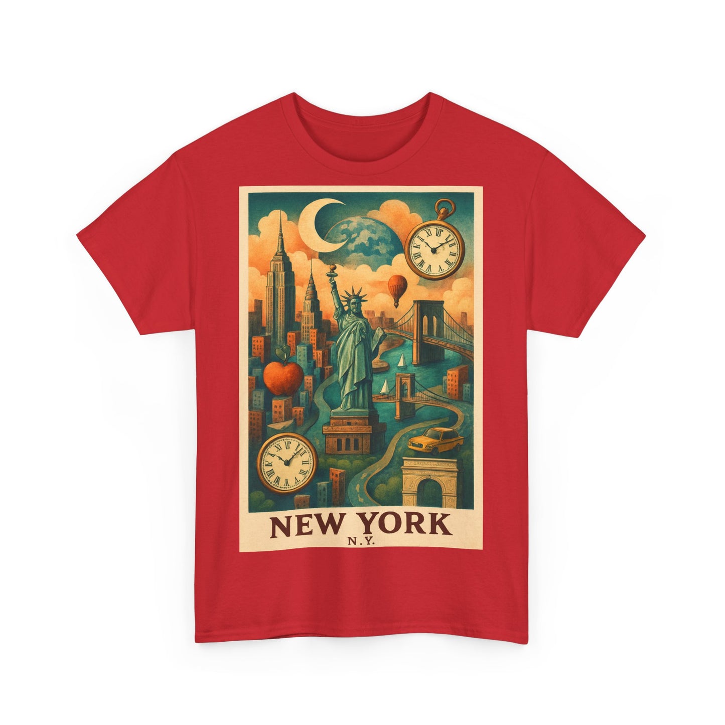 Adult Unisex Surreal Vintage New York Skyline Tee