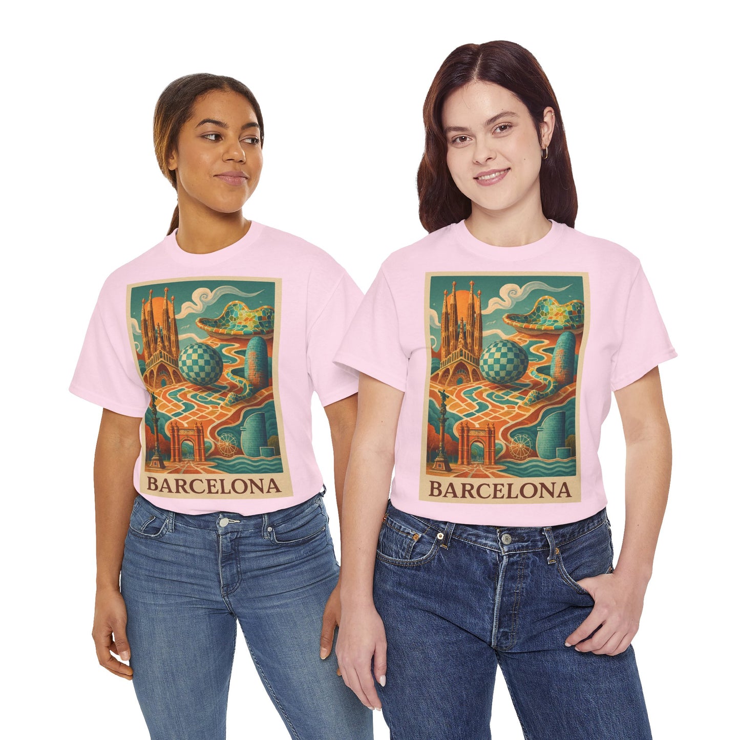 Adult Unisex Vintage Surreal Barcelona Graphic Tee