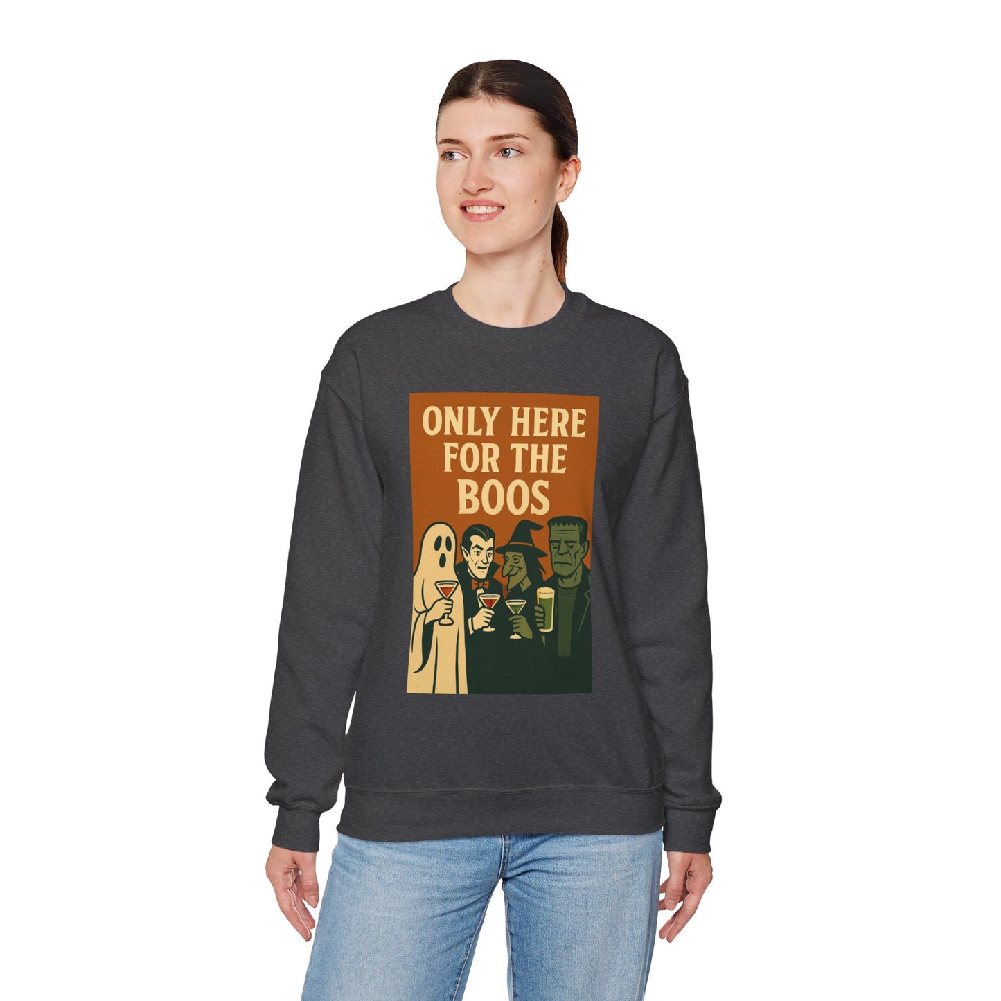 Adult's Unisex Only Here For The Boos Sweatshirt Crewneck