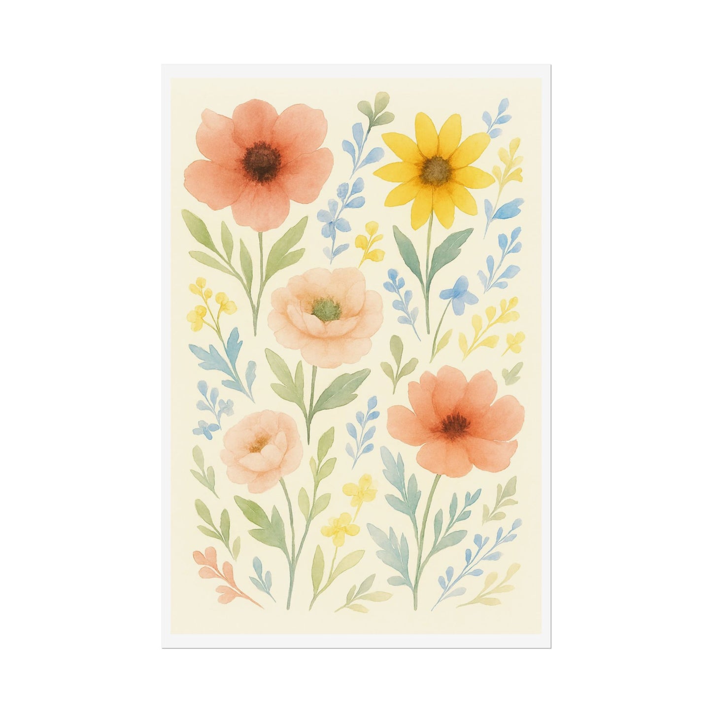 Vintage Watercolour Floral Art