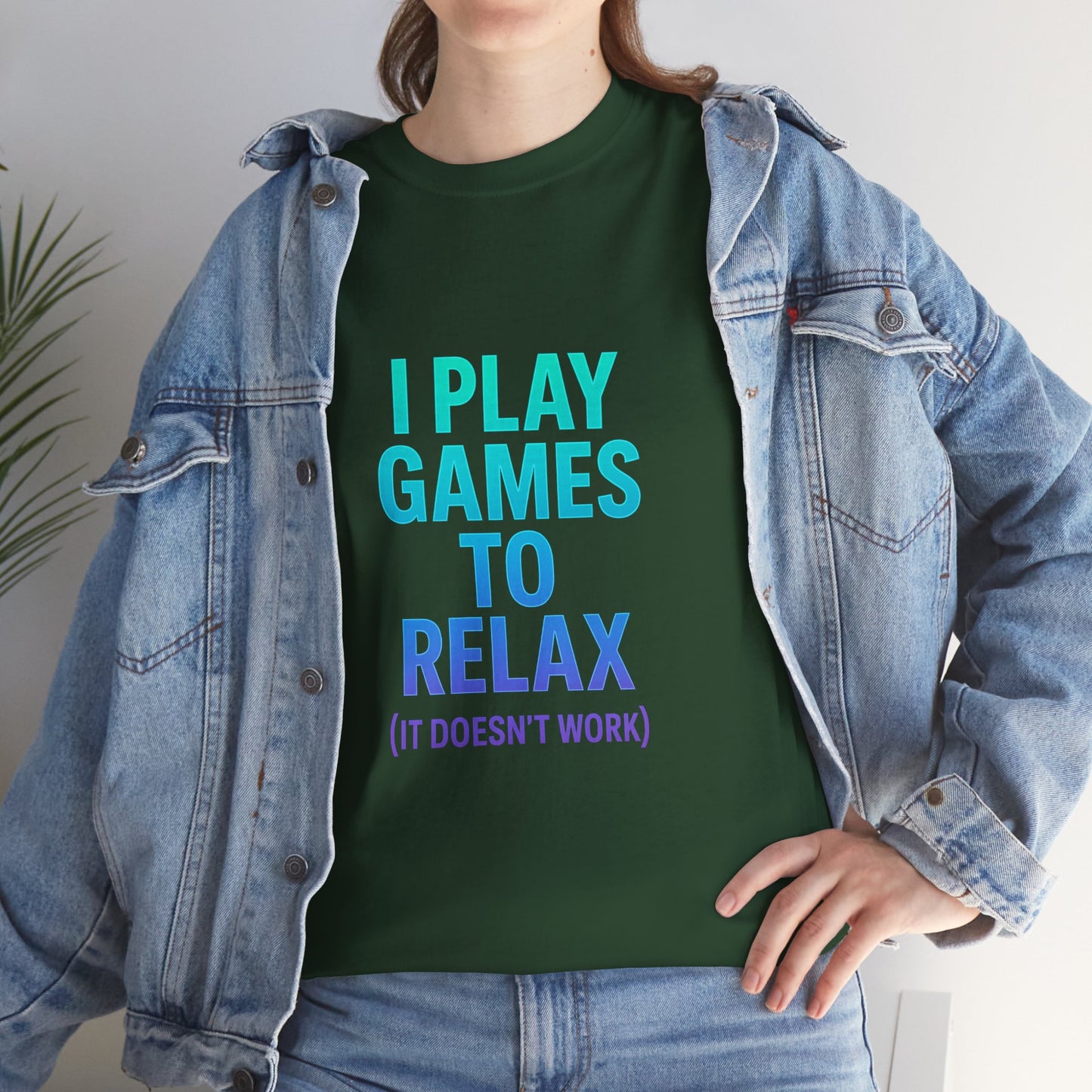 Relaxing Gamer T‑Shirt – "I Play Games to Relax (It Doesn't Work)"