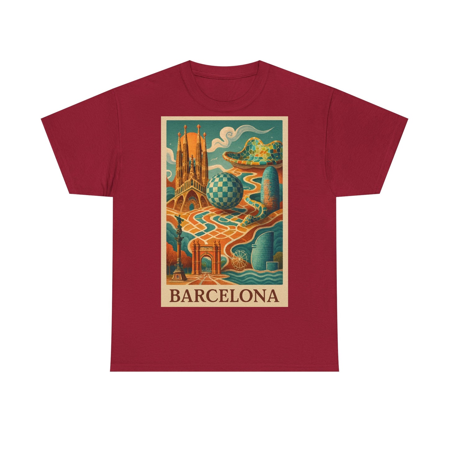 Adult Unisex Vintage Surreal Barcelona Graphic Tee