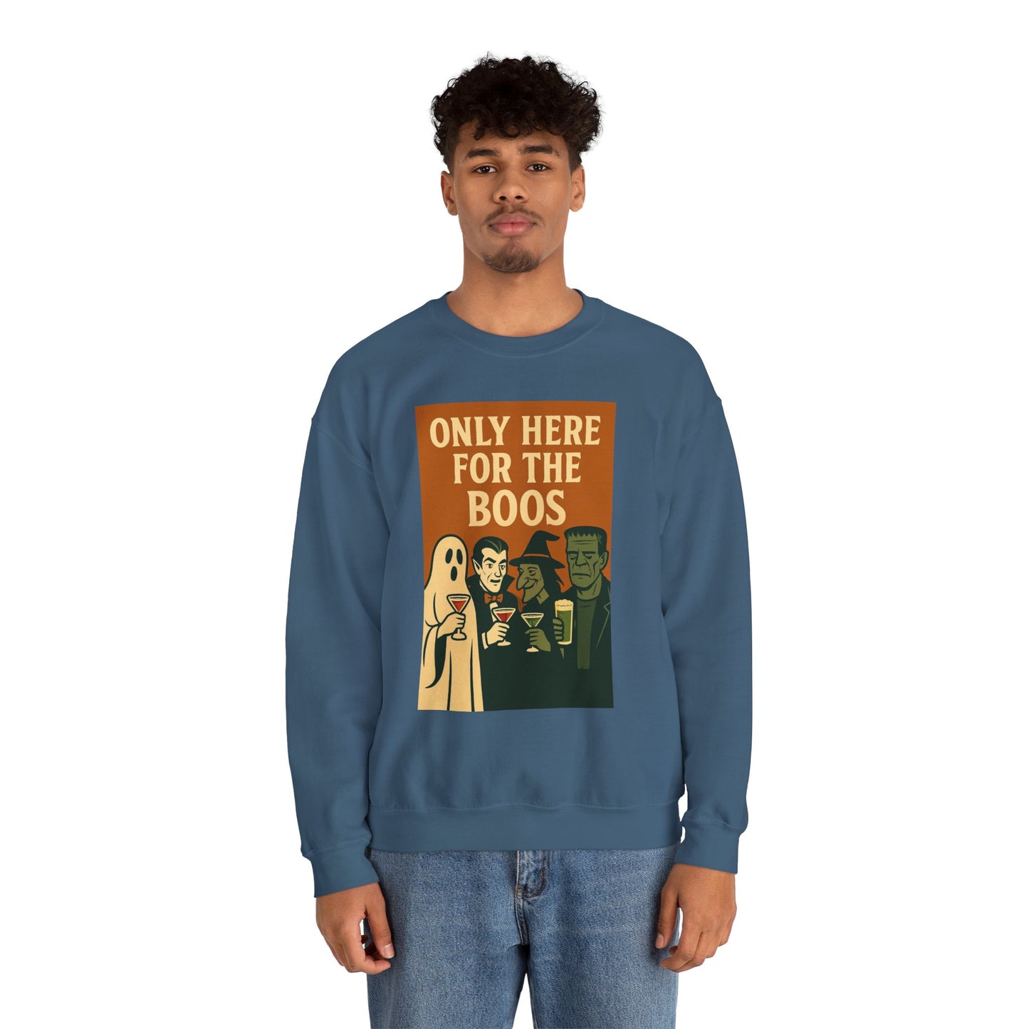 Adult's Unisex Only Here For The Boos Sweatshirt Crewneck