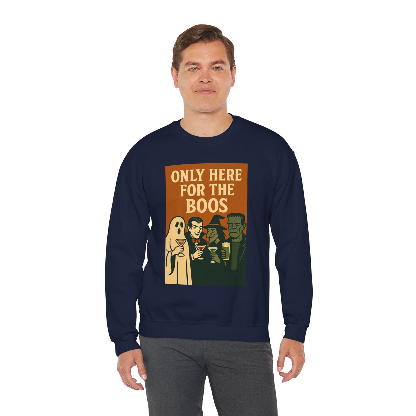 Adult's Unisex Only Here For The Boos Sweatshirt Crewneck