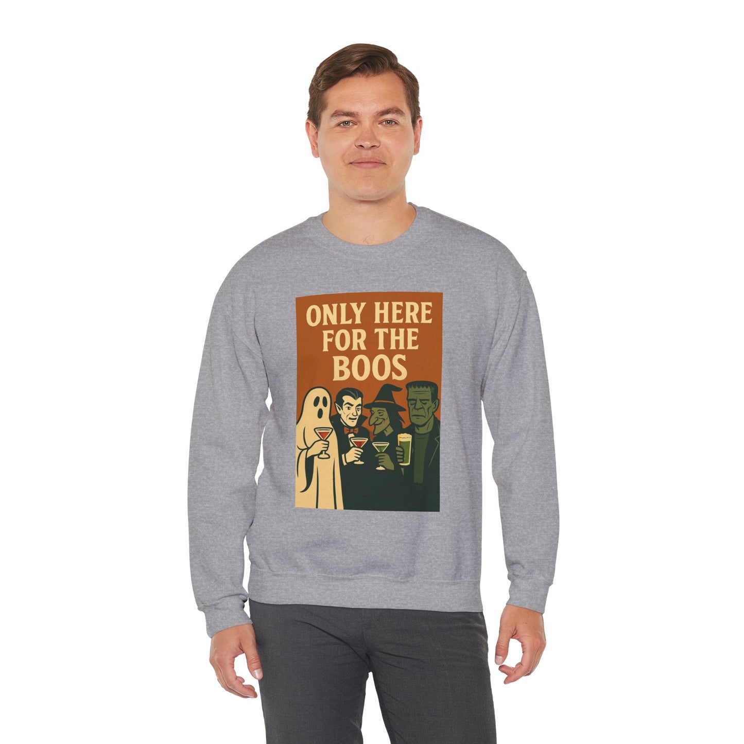 Adult's Unisex Only Here For The Boos Sweatshirt Crewneck
