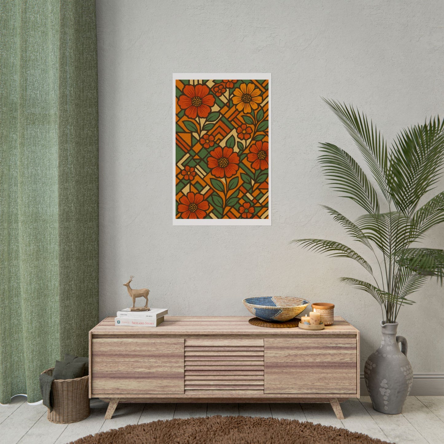 Geometrical Floral Print - Perfect For Home