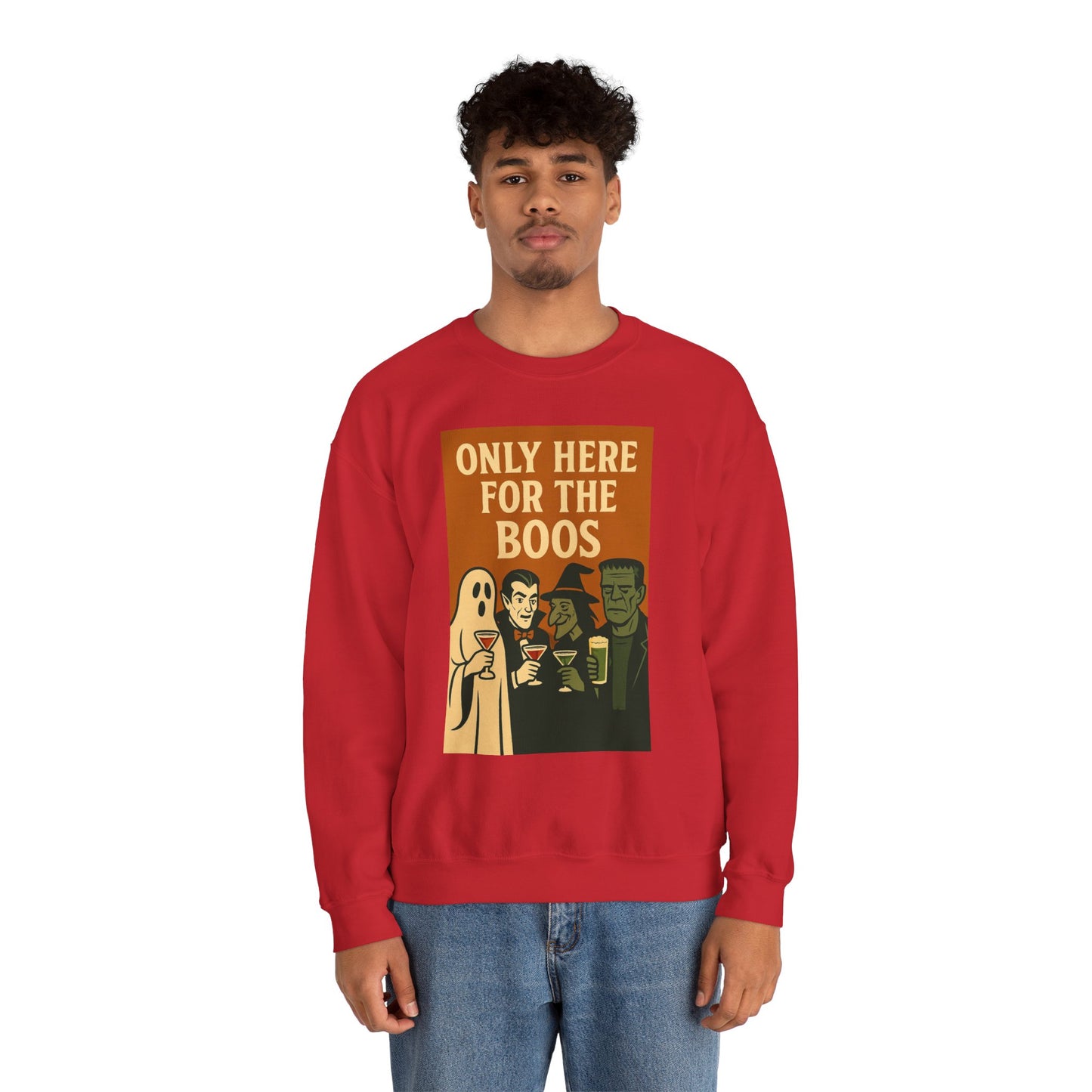 Adult's Unisex Only Here For The Boos Sweatshirt Crewneck