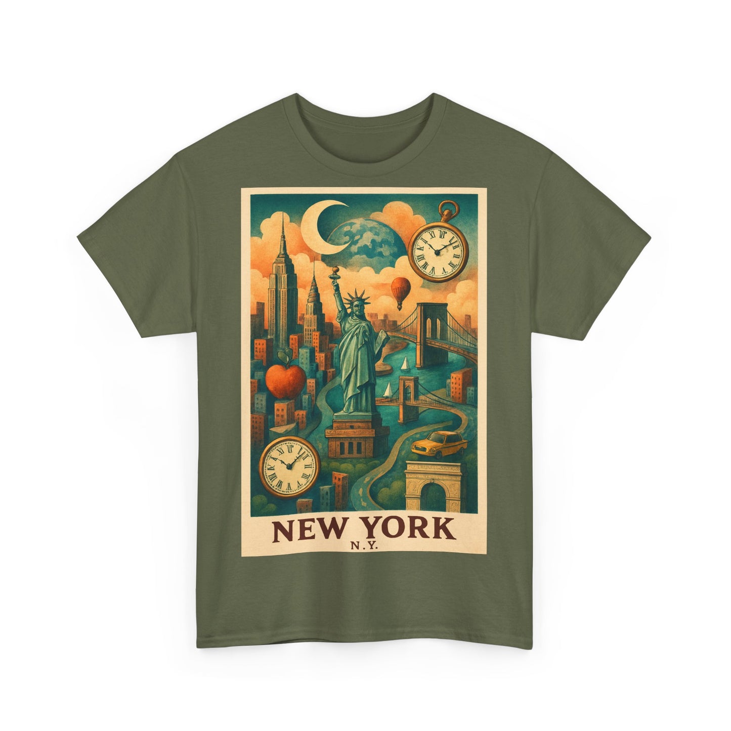 Adult Unisex Surreal Vintage New York Skyline Tee