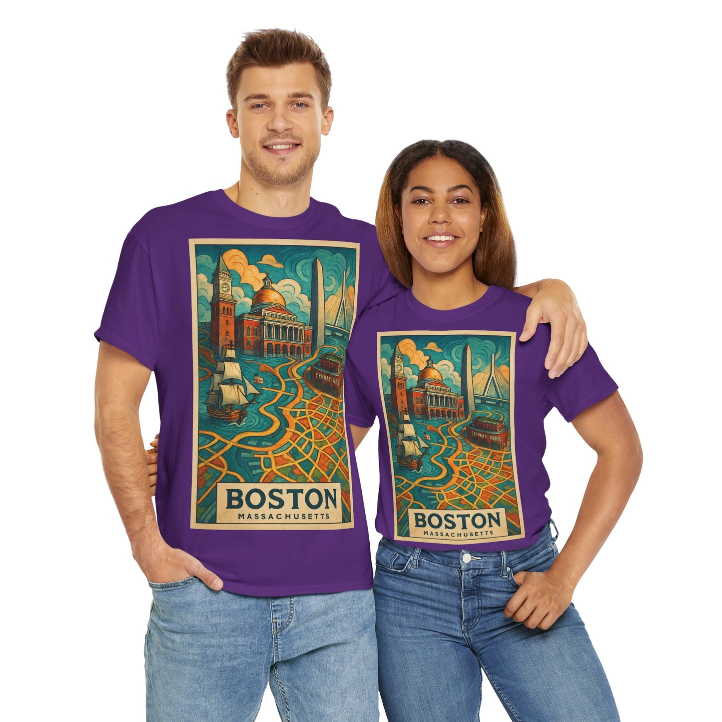Adult Unisex Boston Surreal Travel Art Tee