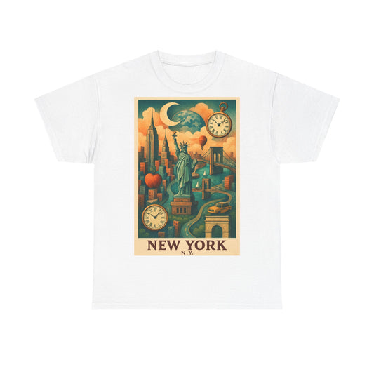 Adult Unisex Surreal Vintage New York Skyline Tee