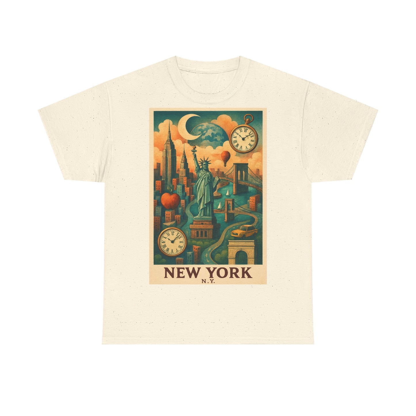 Adult Unisex Surreal Vintage New York Skyline Tee