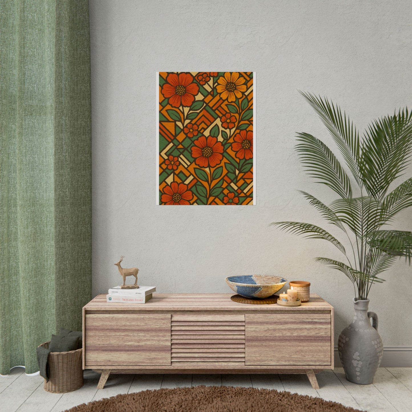 Geometrical Floral Print - Perfect For Home
