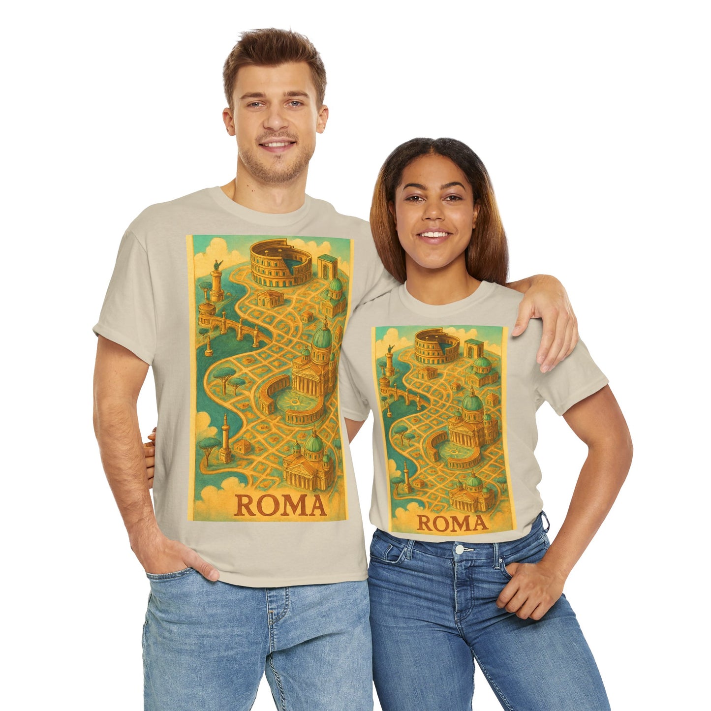 Adult Unisex Surreal Vintage Roma Map Tee
