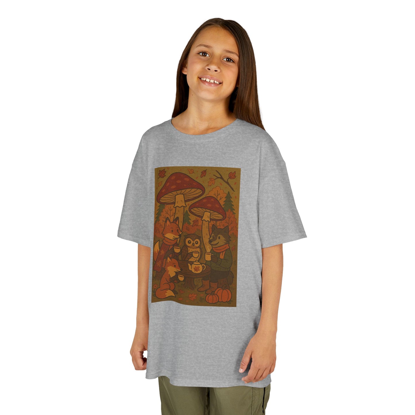 Autumn Whimsical Mushroom Tea Party Kids Tee