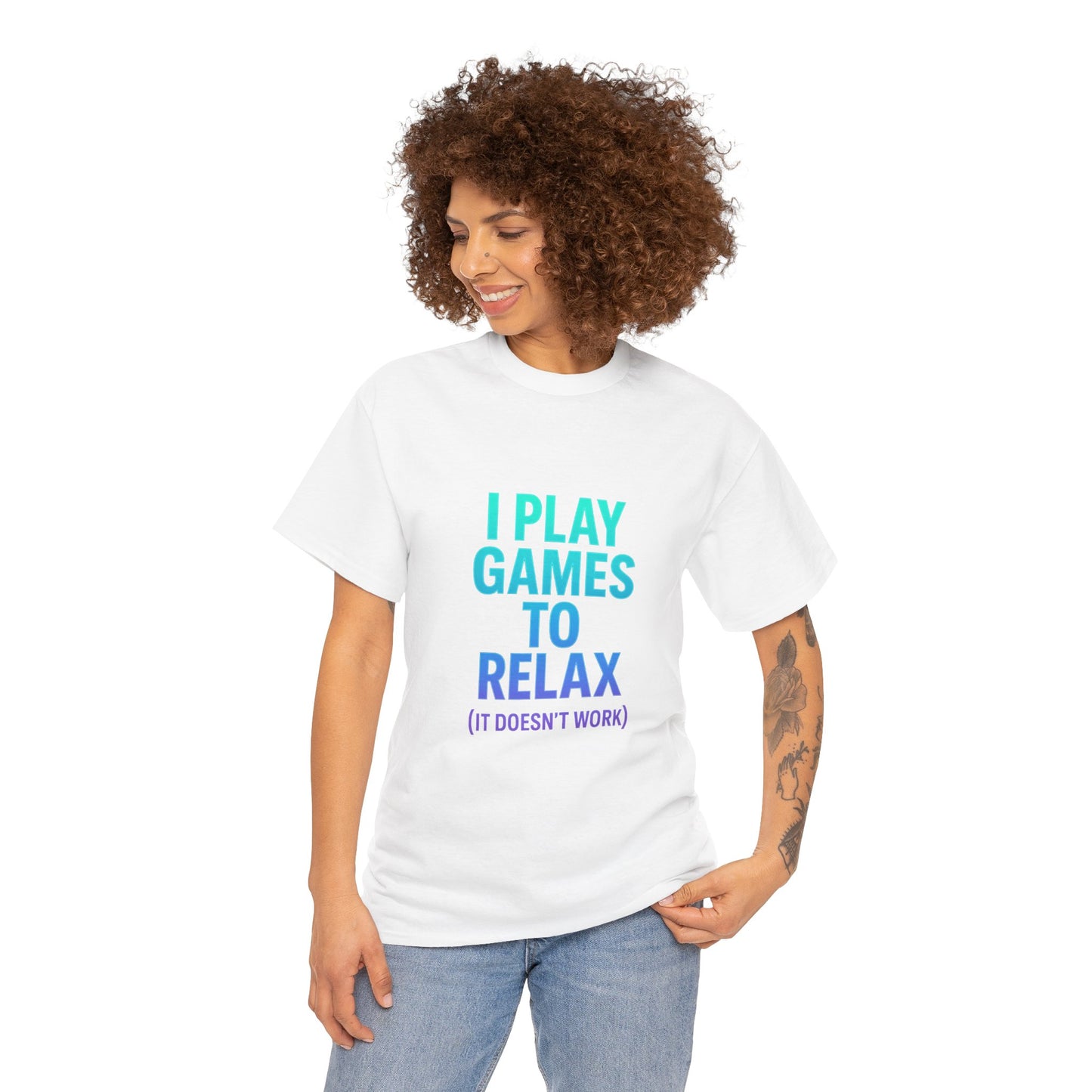 Relaxing Gamer T‑Shirt – "I Play Games to Relax (It Doesn't Work)"