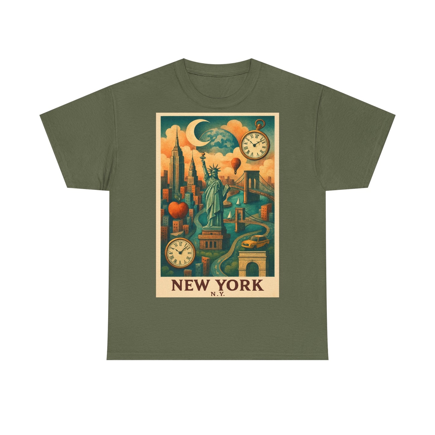 Adult Unisex Surreal Vintage New York Skyline Tee