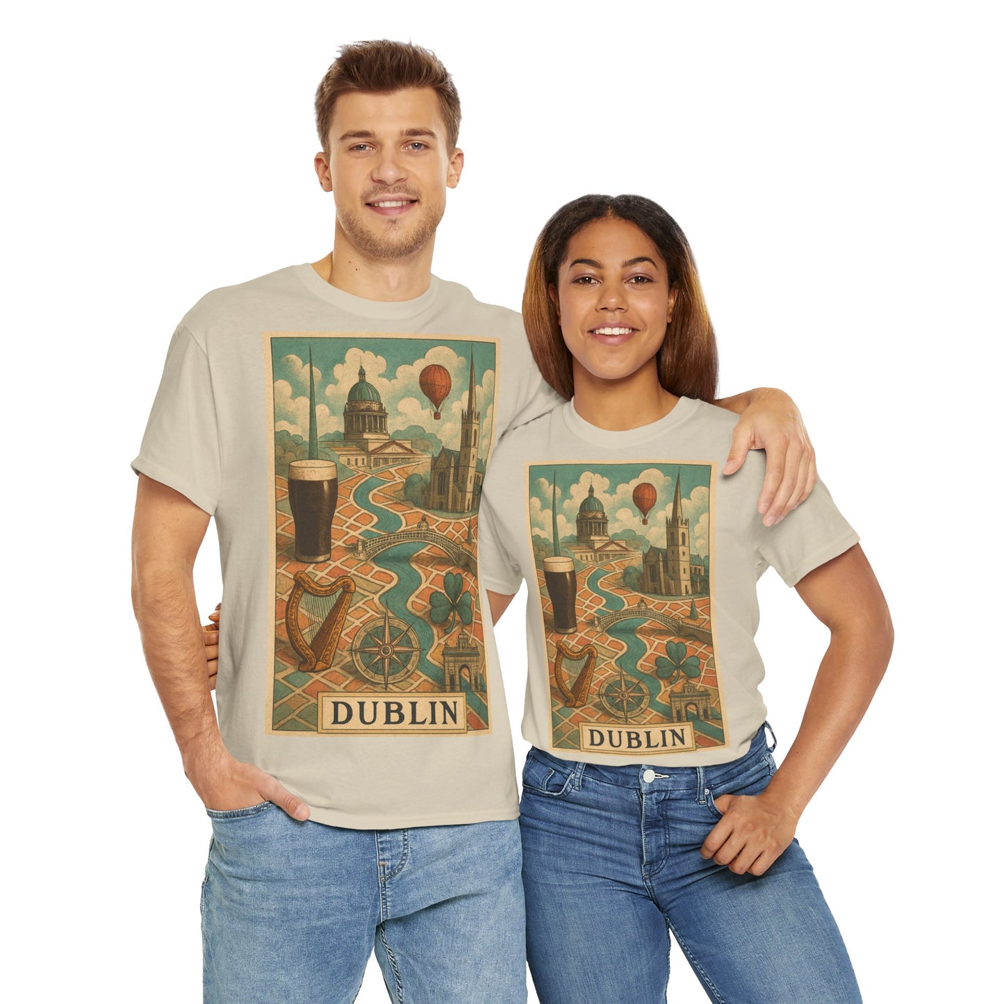Adult Unisex Surreal Vintage Dublin Graphic Tee