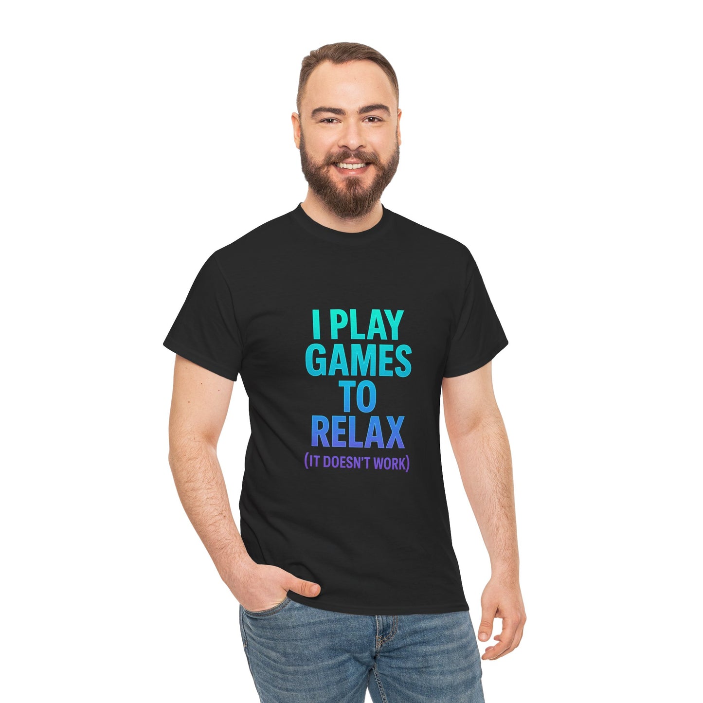 Relaxing Gamer T‑Shirt – "I Play Games to Relax (It Doesn't Work)"