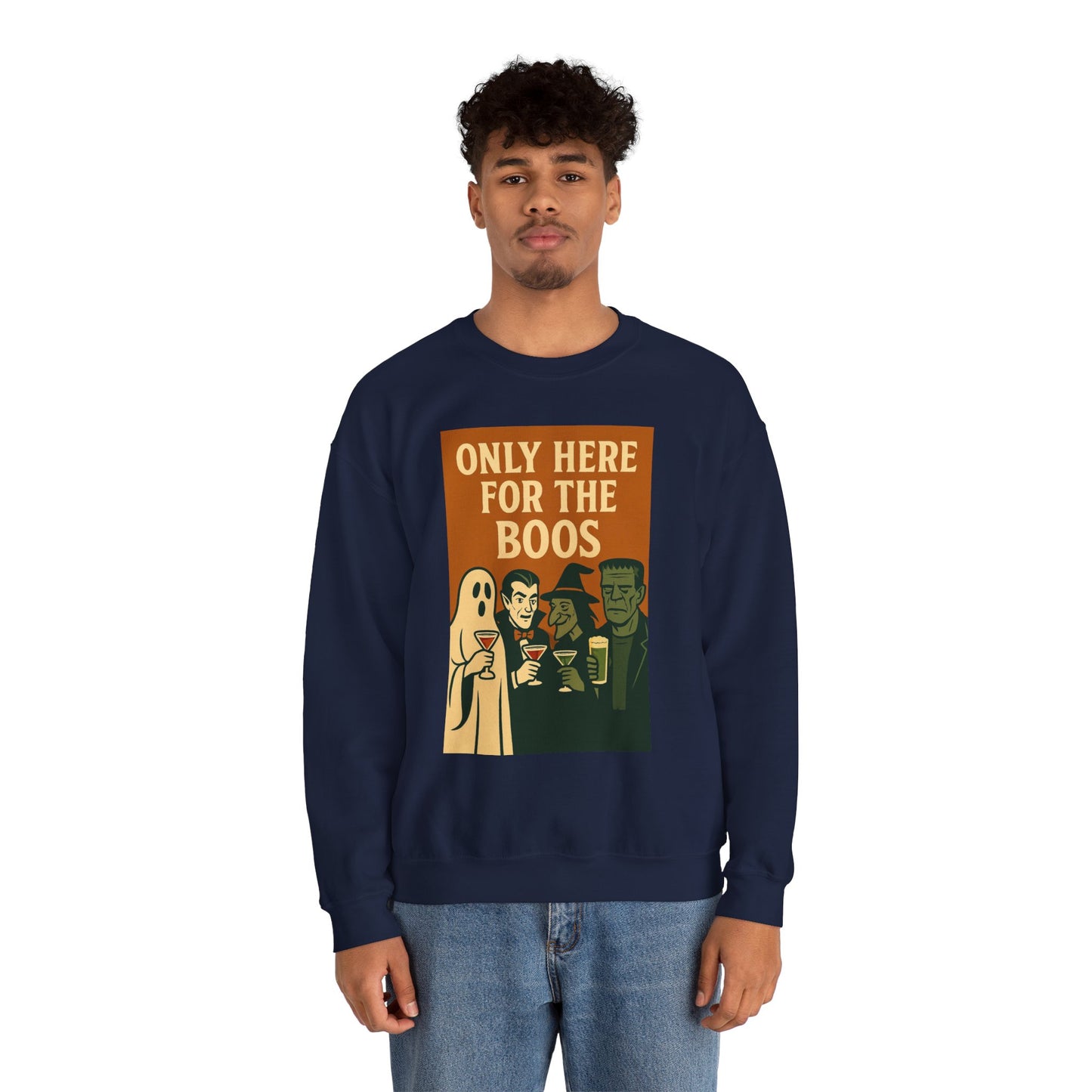 Adult's Unisex Only Here For The Boos Sweatshirt Crewneck