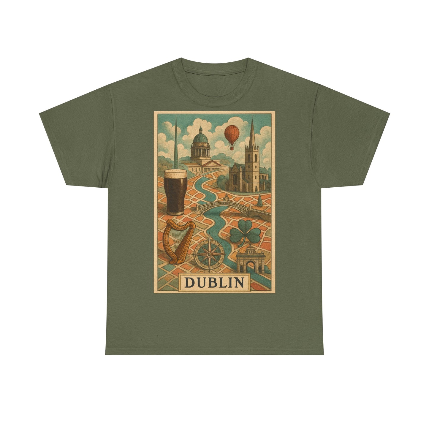 Adult Unisex Surreal Vintage Dublin Graphic Tee