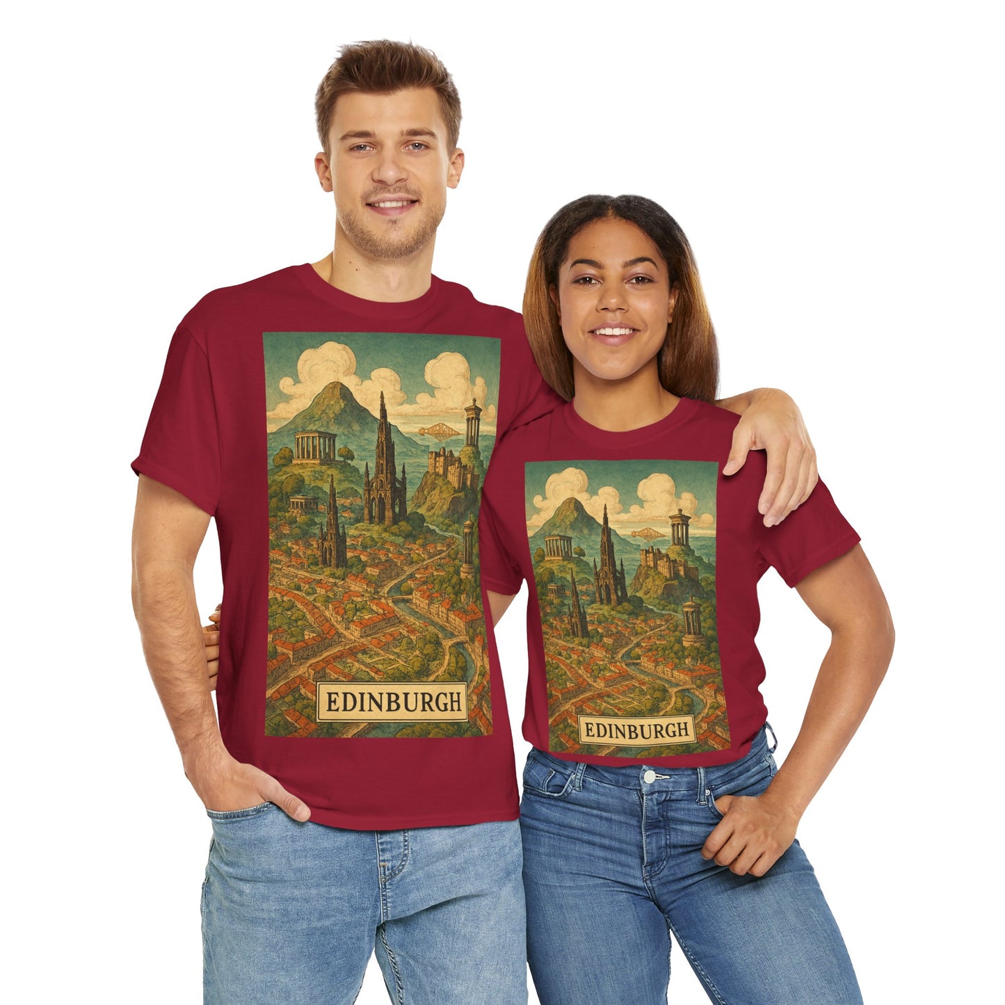 Adult Unisex Surreal Edinburgh Scenic Vintage Tee