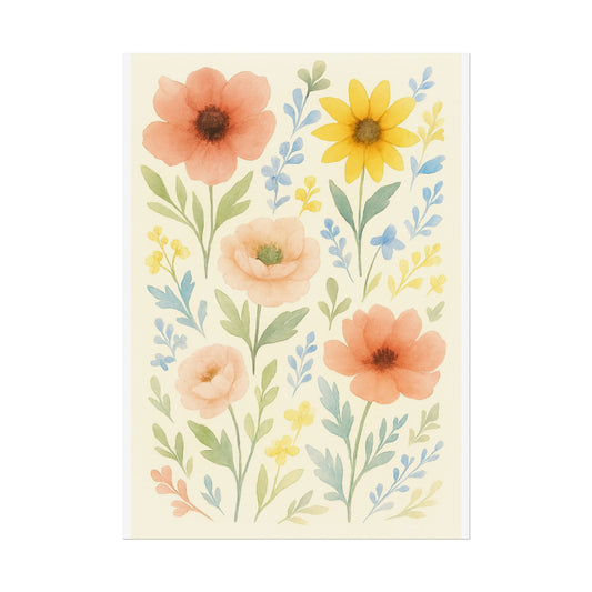 Vintage Watercolour Floral Art