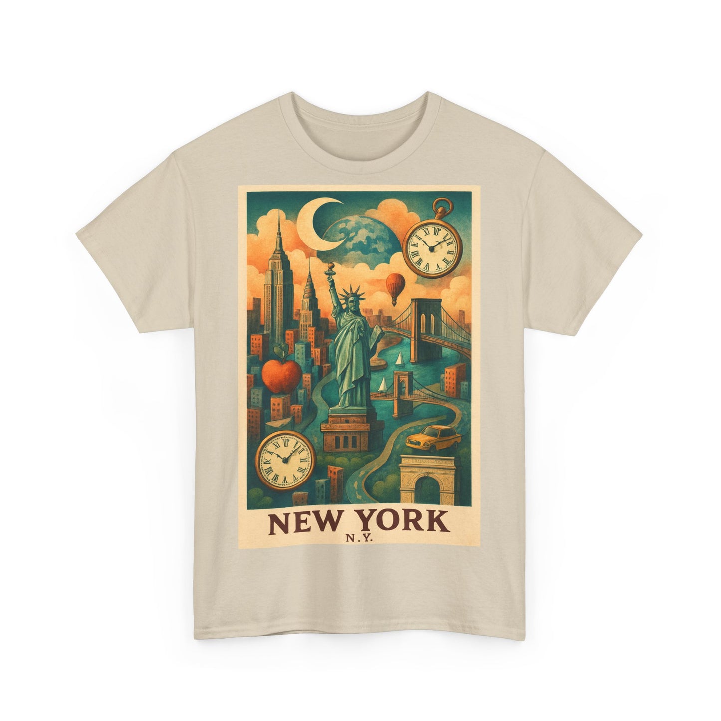 Adult Unisex Surreal Vintage New York Skyline Tee