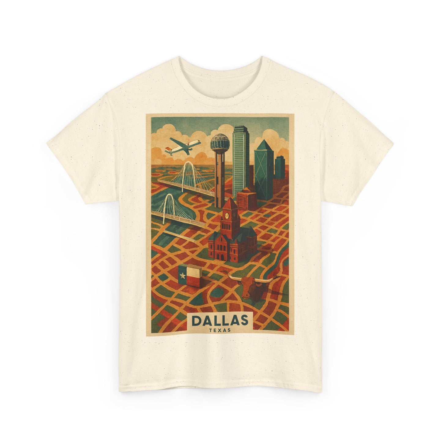 Adult Unisex Dallas Surreal Vintage Map Tee